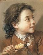 Francois Boucher Boy holding a Parsnip oil painting